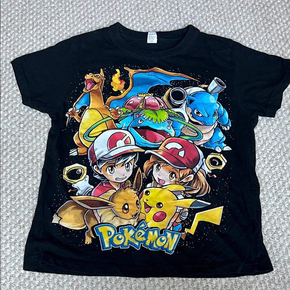 Pokemon Kids T-Shirt with Colorful Characters - Black